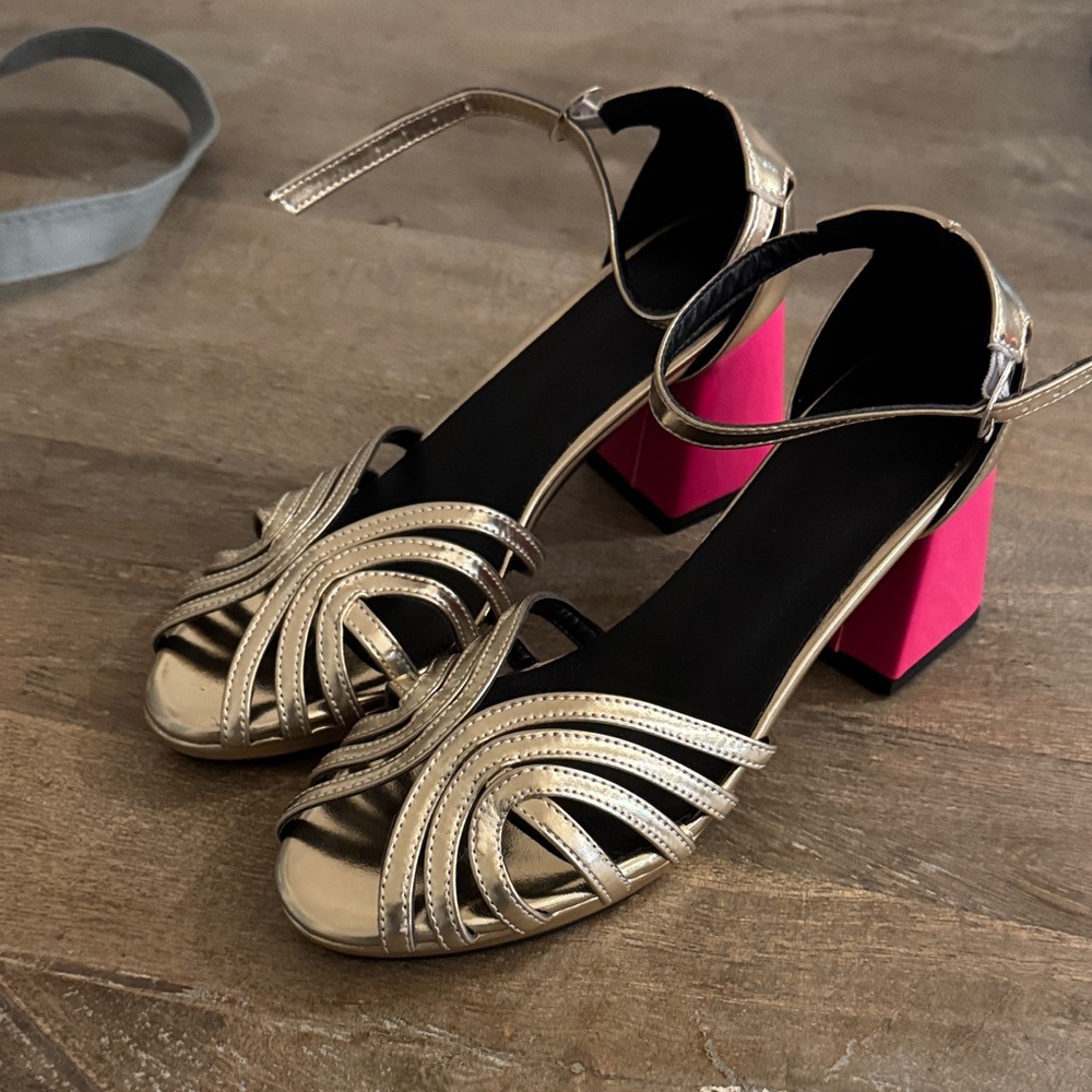Gold and Pink Women's Heels
